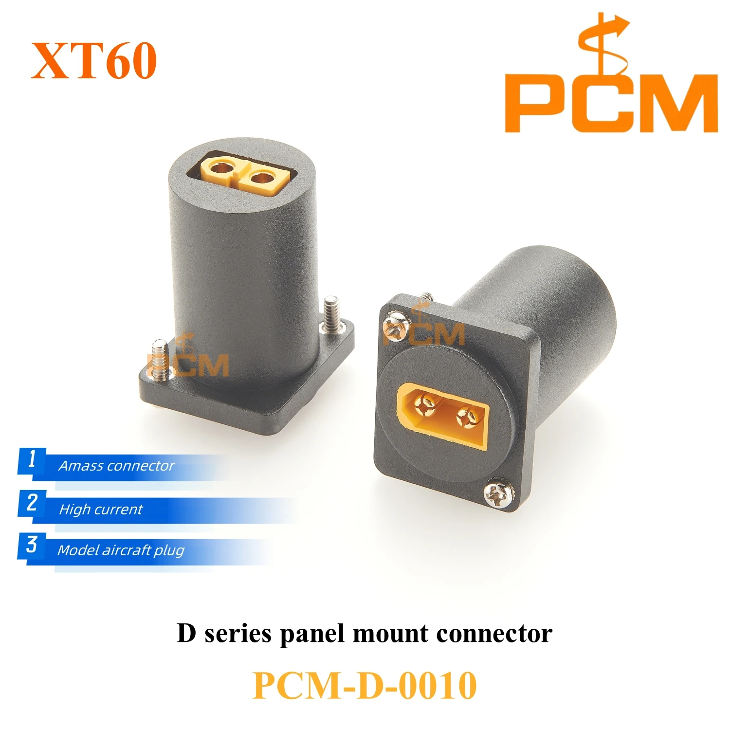 Panel Mounting XT60 Battery Connector Socket Female to Male Plug Chassis Mount D Type Adapter for RC FPV Toy Car Plane Drone