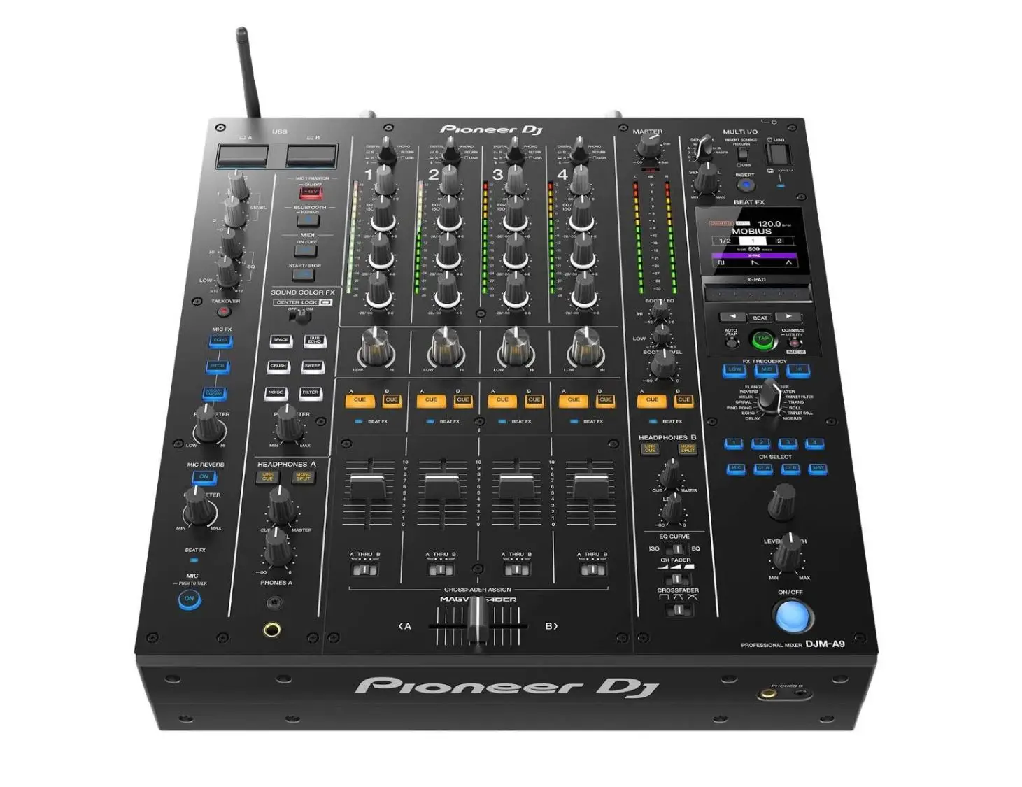 NEW DJ DJM-A9 4-Channel Professional DJ Mixer with PLX-CRSS12 Hybrid Turntables & Flight Cases Package