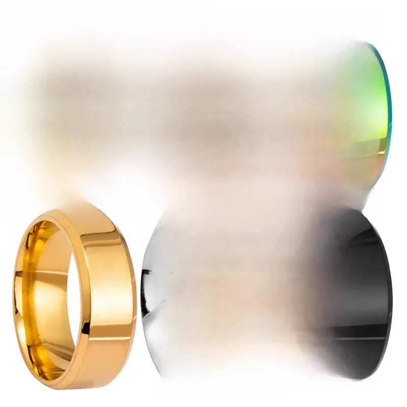8mm Fioletowy Kolor Tytan Stal Nierdzewna Mężczyźni Pierścionek Proste Obrączki Ślubne Pierścionki Prezent Dla Mężczyzn Moda Biżuteria Hurtownia Rozmiar 6-13 — zdjęcie 2