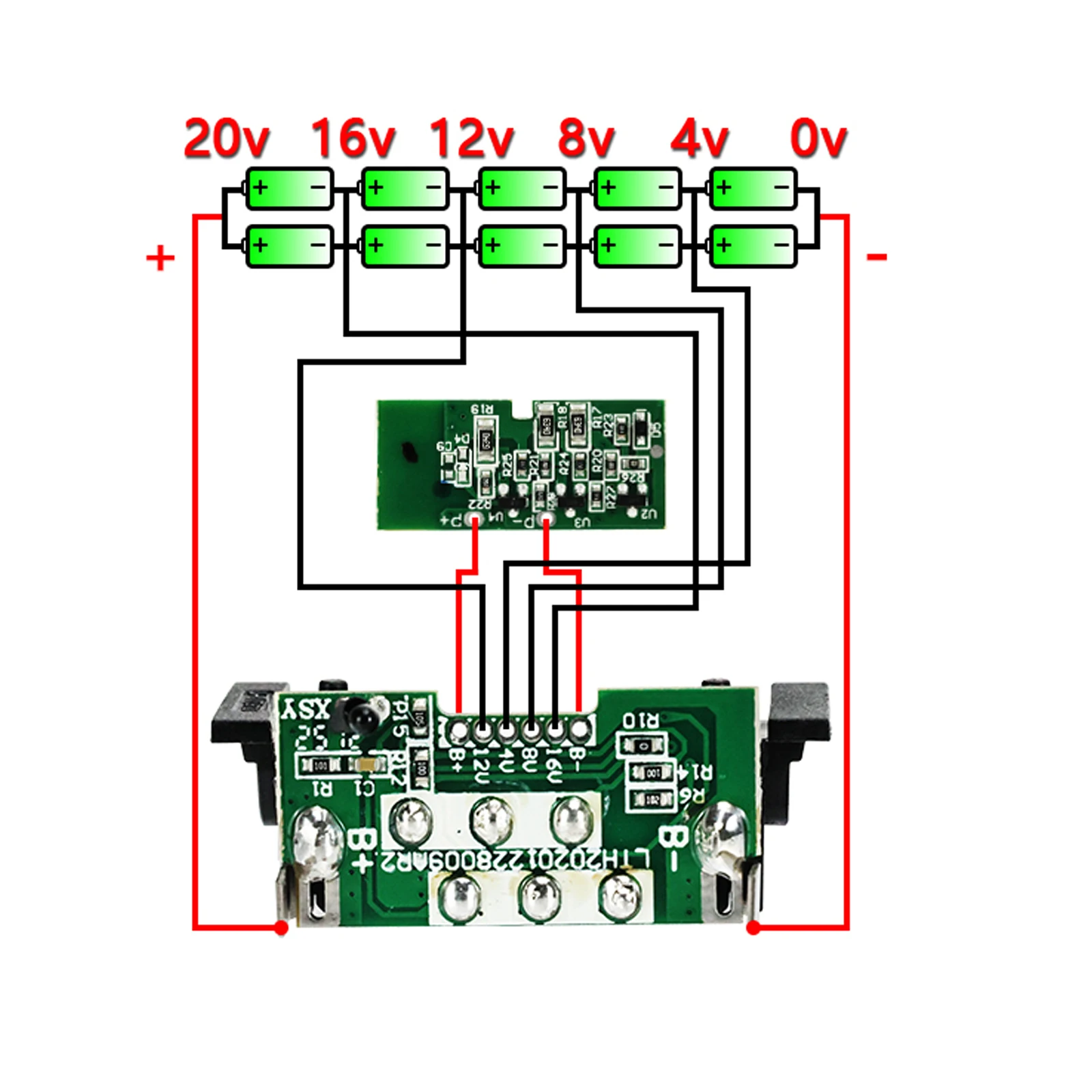 Custodia per batteria a 10 Core per Dewalt 20V li-ion Battery Shell Box con protezione di ricarica della scheda PCB BMS (solo custodia, senza