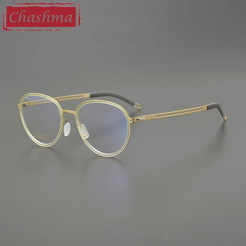 

Chashma Prescription Glasses Retro Women Acetate Pure Titanium Eyeglasses Frame Trendy Eyewear Men Round Optical Lens Spectacle