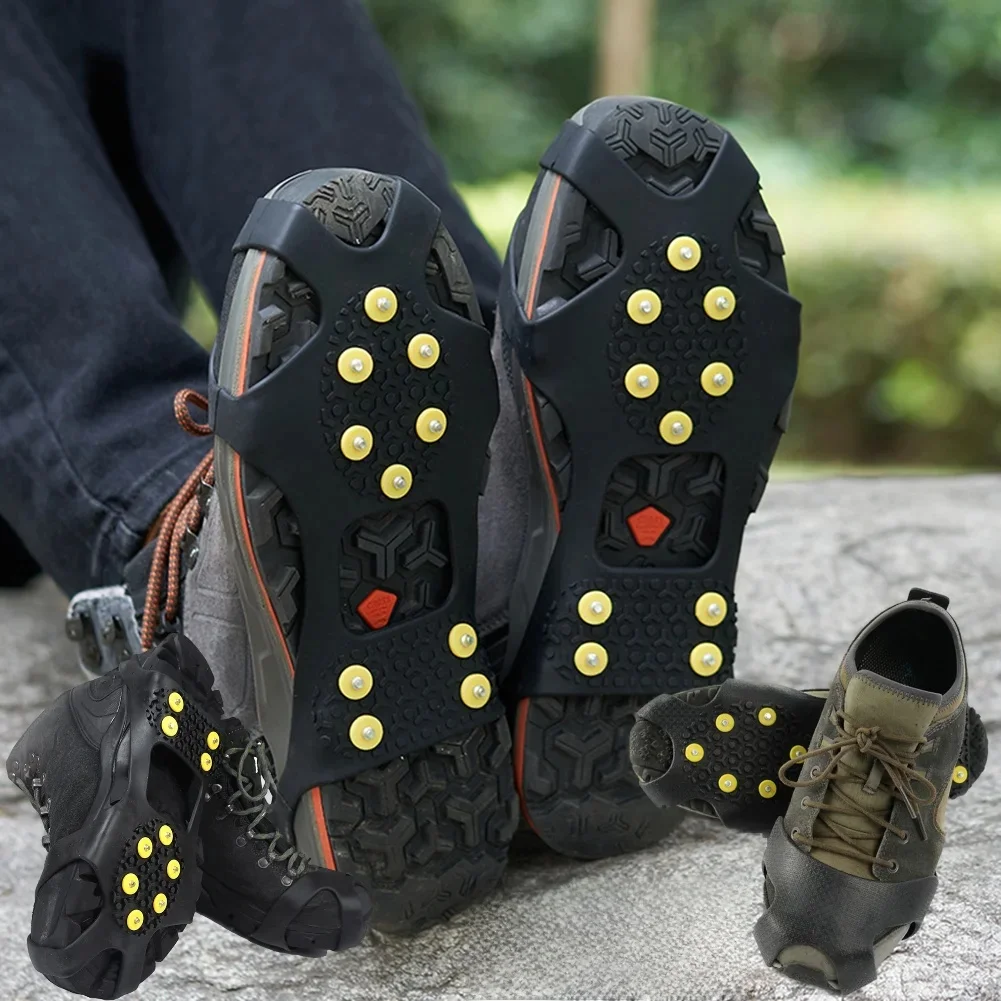 Griffes de glace coordonnantes unisexes, crampons d'escalade, chaussures d'alpinisme, marche, accessoires de randonnée, 10/5 dents, hiver