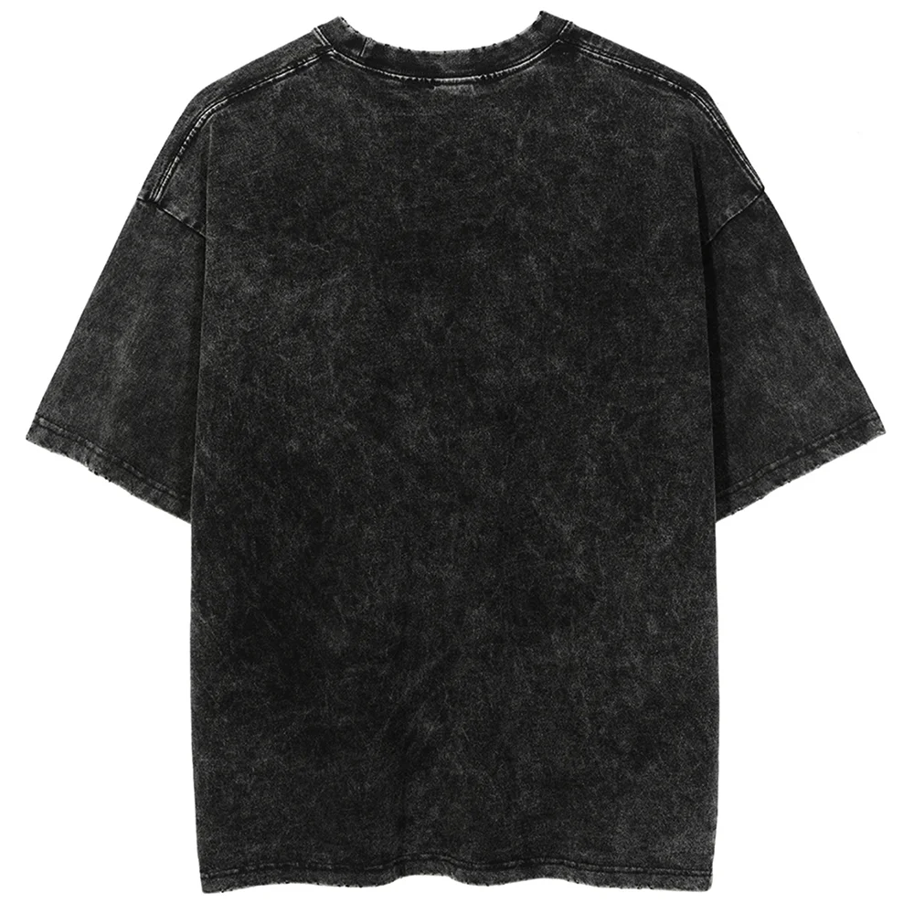 Verão linda flor impressão feminina lavada camisetas casuais respirável macio manga curta topos soltos roupas femininas de rua