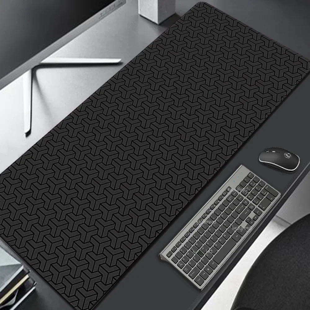 Schwarze Schreibtischunterlage, Teppich, Schreibtischzubehör, Laptop-Gamer-Mauspad, weißes Mauspad,