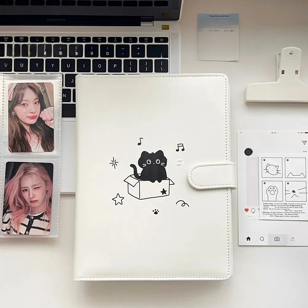 MINKYS oryginalny Design słodki kociak PU A5 Kpop Photocard Binder zbieraj książkę Idol etui na karty fotograficzne fotokarty Album — zdjęcie produktu 7