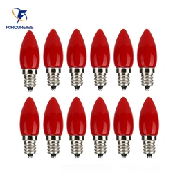 10pcs E12 LED candle bulb 110V 220V 1.5W Glass Cover Red lighting Bulb Buddha lotus God lamp 4LEDS SMD2835 LED light