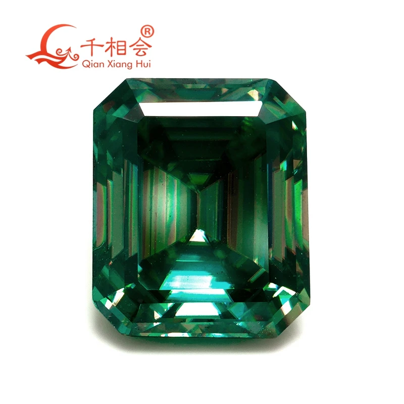 

0.5ct-5ct Green Color Emerald Shape Moissanite Loose Stone Diamond Cut Wholesale price for jewelry making