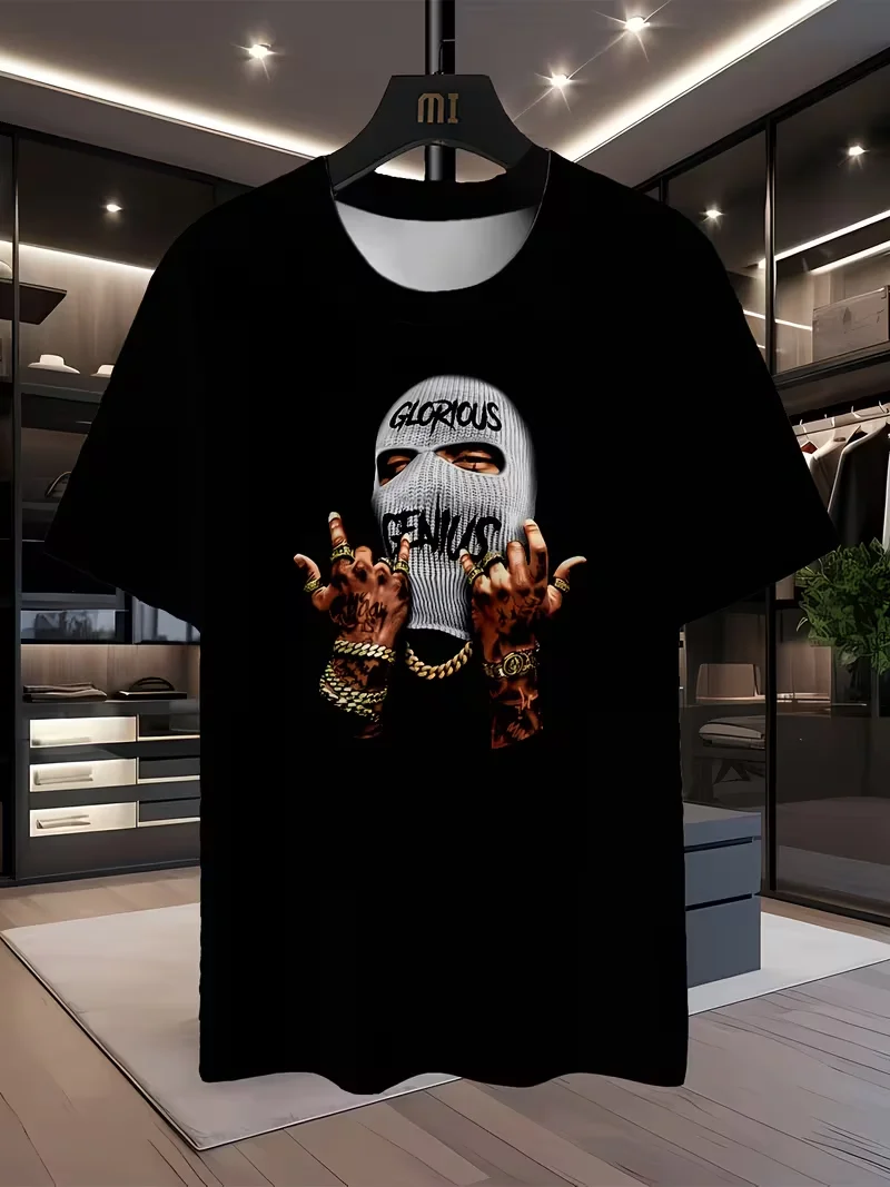 Gang OG Rap Star 3D Digital Printed Round Neck Men'S T-Shirt, Summer Fashion Casual Street High-End Men'S Short Sleeve