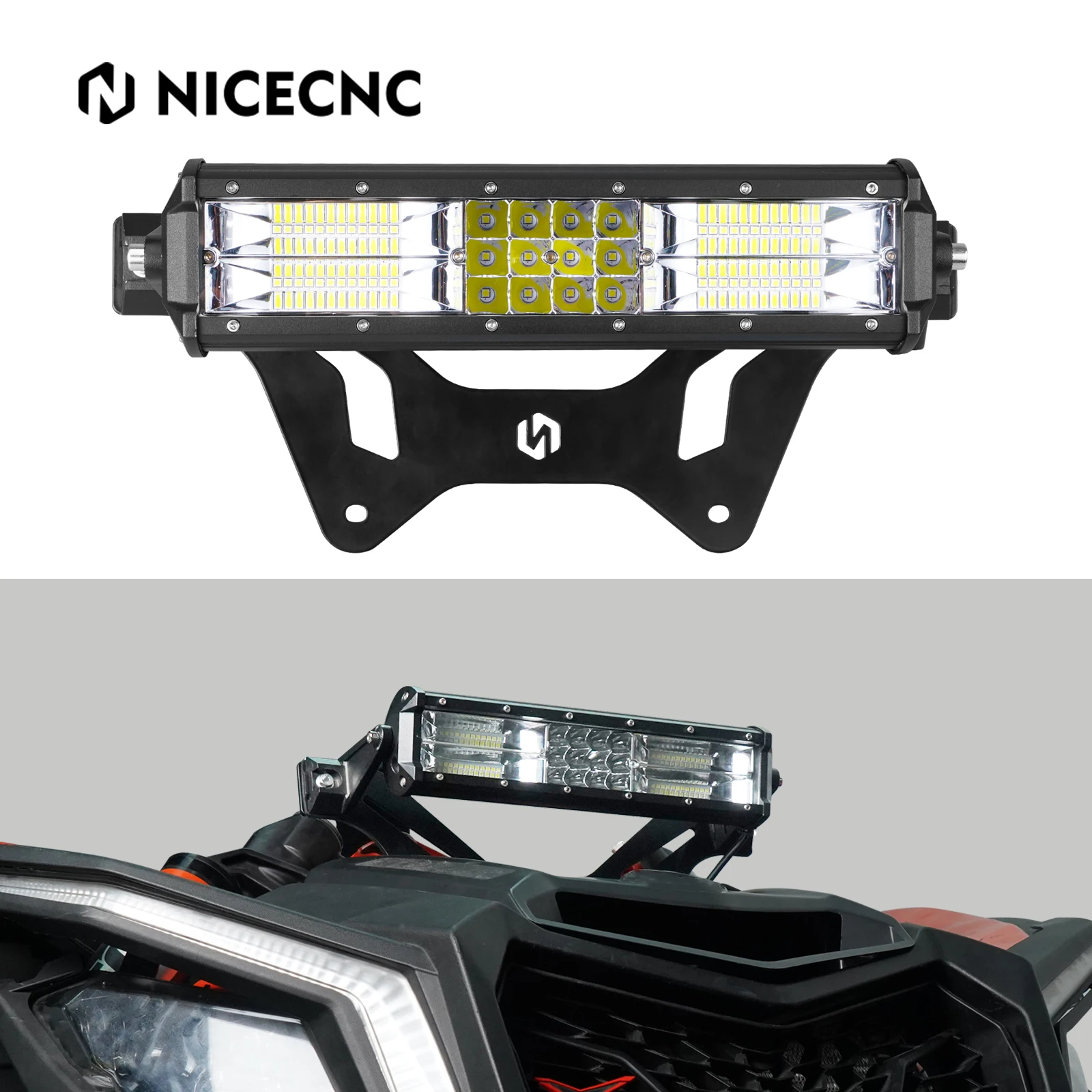 

NICECNC Maverick X3 UTV Shock Tower Light Bar Kit For CAN AM Maverick X3 Max R Turbo 2017-2021 Enhancing Visibility 2018 2019