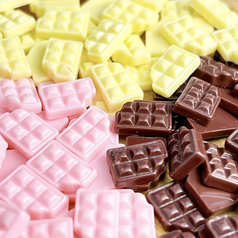 Breloques pour ongles en résine chocolat, crème à dos plat, accessoires de décoration pour Nail Art, artisanat d'ornements DIY, 50 pièces