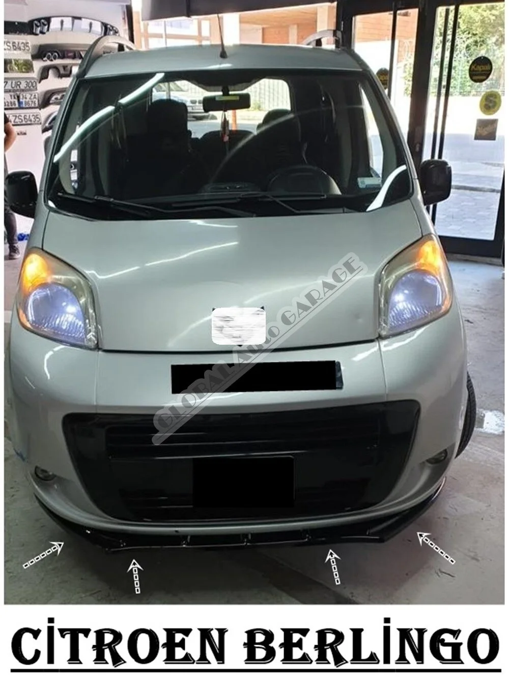 Pour Citroën Berlingo – Lame de pare-chocs avant 2010-2020, noir brillant, diffuseur universel, spoiler de pare-chocs