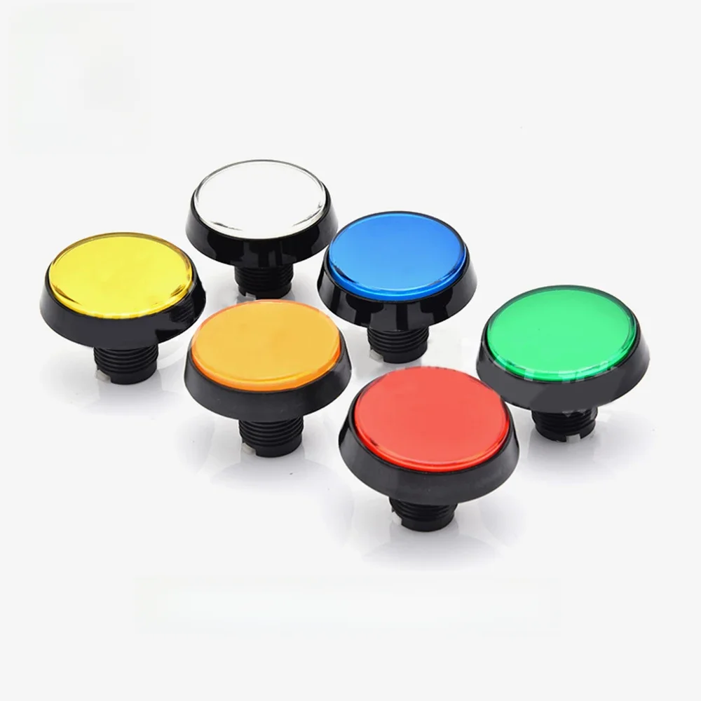 5V/12V 60MM LED Illuminated Arcade Push Button with LED Lamp & Microswitch Large Round Button for Arcade Fighting Games