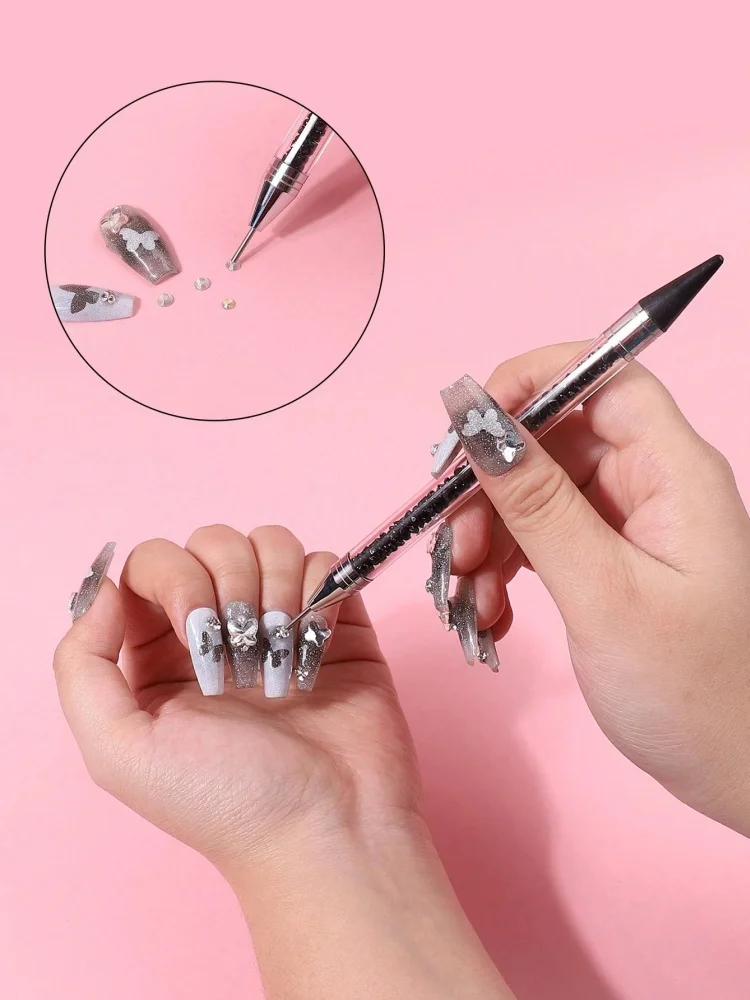1 Stück Wachs-Nagelstecker-Applikator, Doppelendiger Wachsstift für Strasssteine, Kristall- & Edelstein-Nagelkunst-Werkzeug für DIY-Maniküre – Detail 10