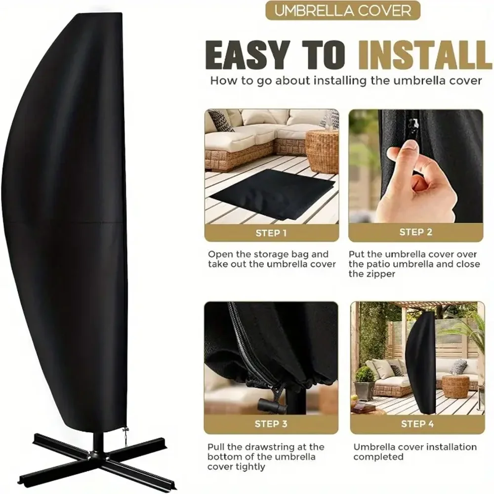 

Чехлы для зонтов на открытом воздухе, консольные чехлы для зонтов, патио 420D, водонепроницаемые, прочные, уличные чехлы для зонтов-бананов