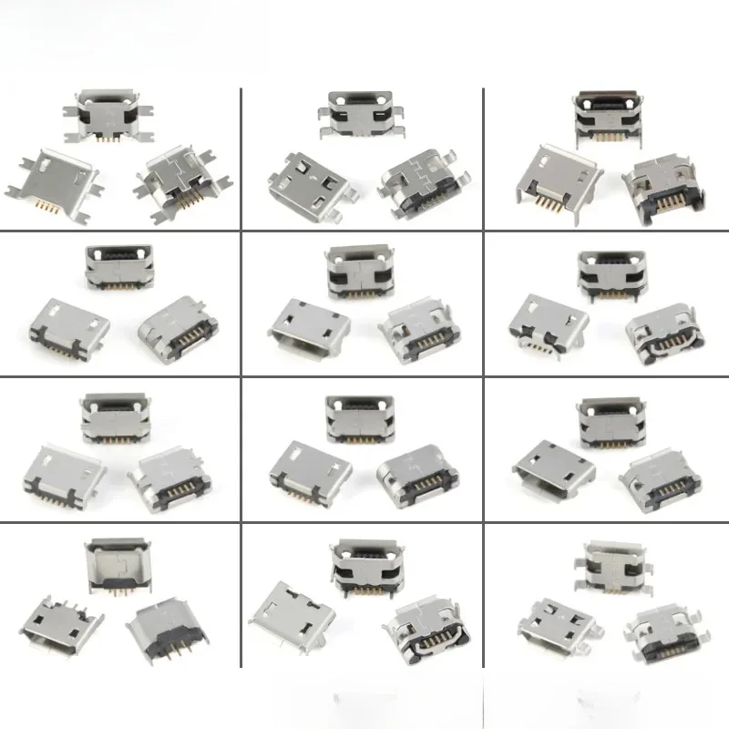 60 sztuk/partia 12 modeli SMD DIP złącze wtykowe 5-pinowe złącze wtykowe SMT Micro USB typ B umieszczenie żeńskie — zdjęcie 2