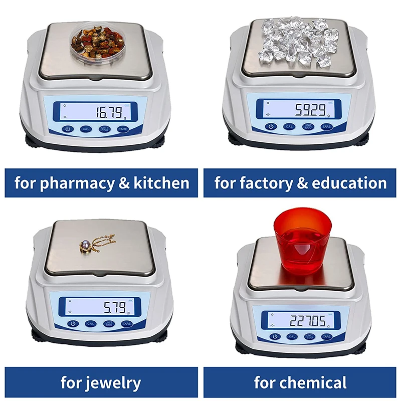 2kg High Accuracy Laboratory Balance Digital Jewelry Scales  Support RS232C Interface Connect Printer Computer Data Output