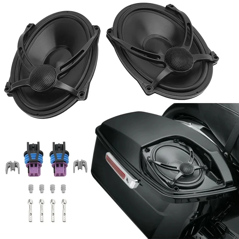 Akcesoria motocyklowe 5 "x 7" pokrywa sakwy głośniki dla Harley Touring Road King Street Electra Glide FLHR FLHX FLHT CVO 94-23 — zdjęcie 2