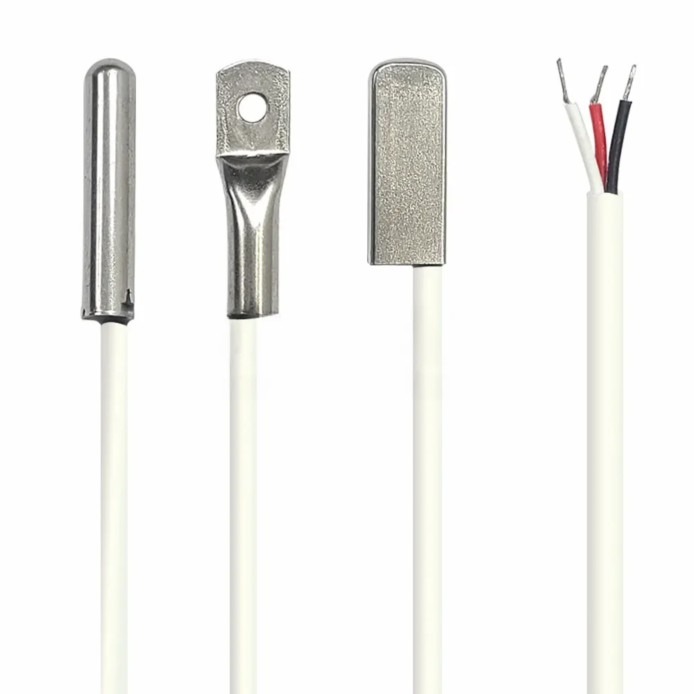 DS18B20 moduł czujnika temperatury sonda stal nierdzewna 304 OD 3.0MM wodoodporny pyłoszczelny kabel czujników biały 100CM długość — zdjęcie 2