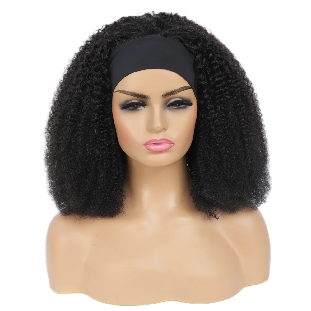 180% Density Afro Kinky Curly Headband Wig Human Hair For Black Women No Glue No Gel Wear Go Brazilian Wigs On Sale Headbands