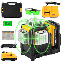 3D 3D Vertical Degree 12V Lithium Battery Tool 12 Lines Laser Level Horizontal Green Light Level Meter Outdoor