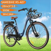 SAMEBIKE RS-A07 Ebike 28Inch Tire Aluminum Alloy Ciye Electric Bicycle 500W Motor 36V 13AH Battery Disc Brake Electric Bike