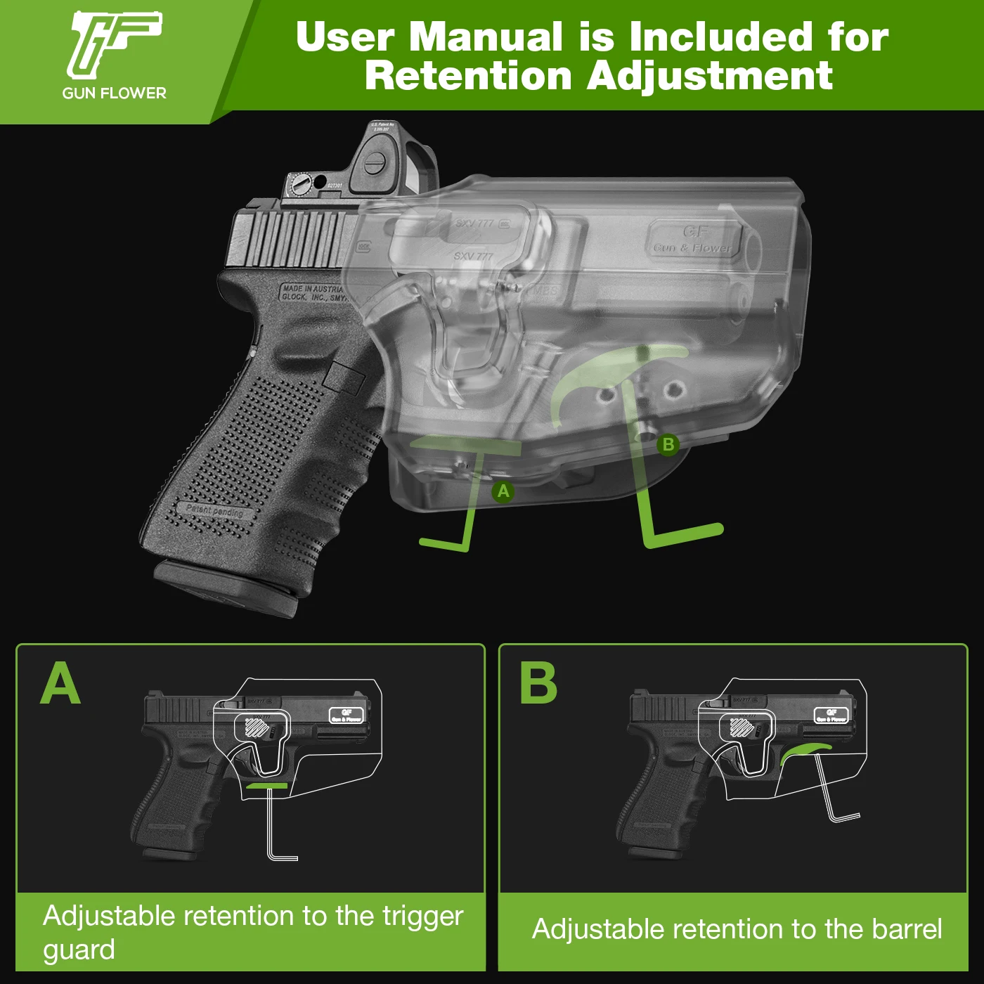 Imagem -05 - Retenção Clara Geada do Nível ii Aberta Leva o Coldre da pá de Owb para Canik Walther Browning s & w Sarsilmaz Sig Girsan Stoeger Bersa a