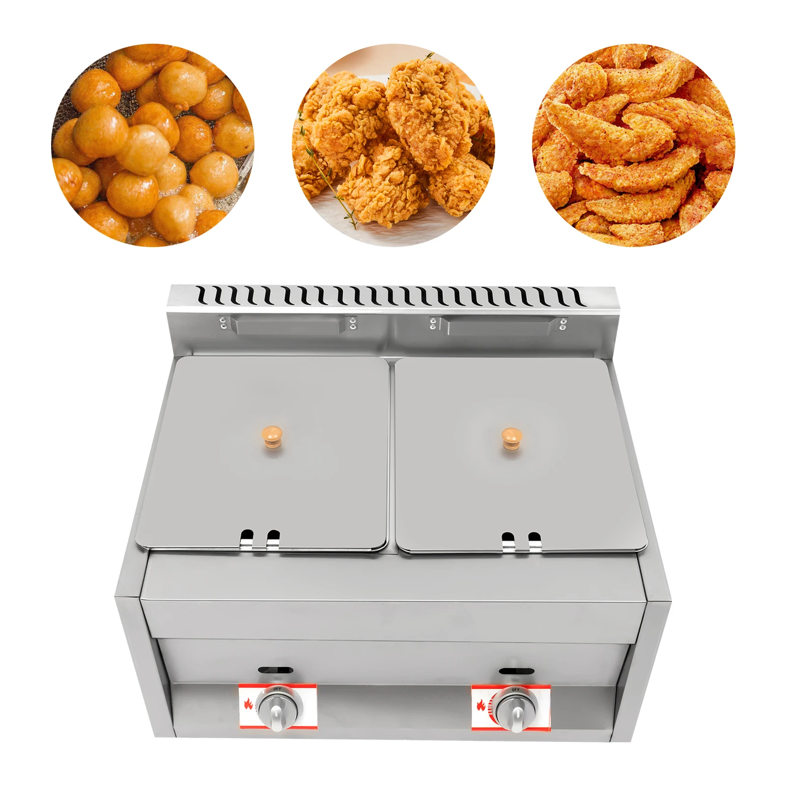 Коммерческая настольная газовая фритюрница на 12 л, фритюрница с 2 крыльями, пропановая нержавеющая сталь для супермаркетов, отелей, столовых приборов, ресторанов