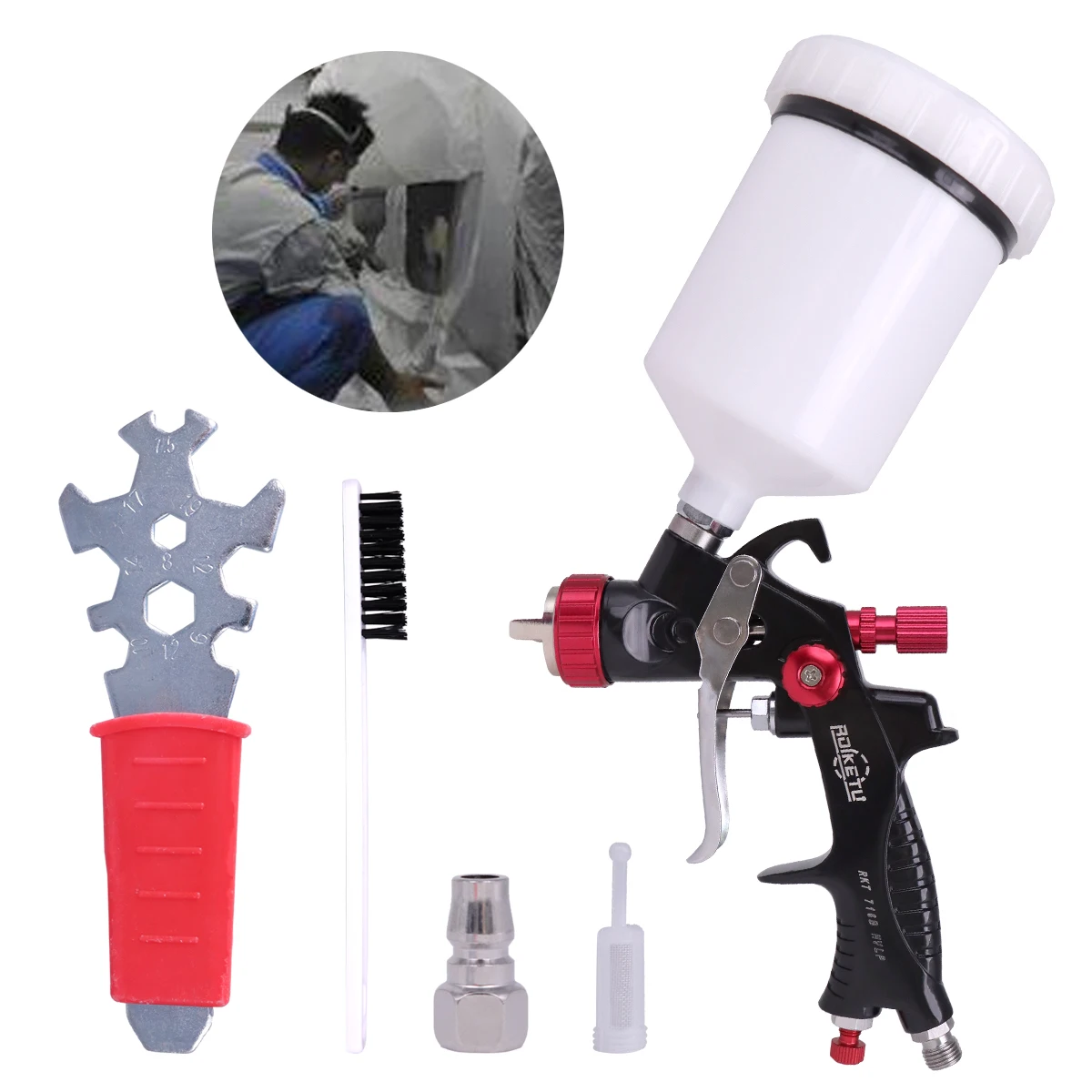 1.3mm Nozzle 716 Professional HVLP Paint Spray Gun Airbrush For Painting Car Aerograph Pneumati Tool