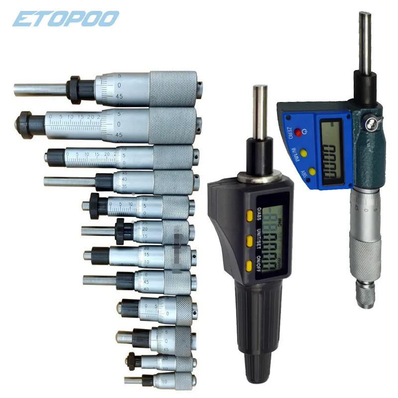 Micrometer differential head 0-13mm 0-6.5mm 0-25mm micrometer head fine tuning with mounting nut micrometer measuring head