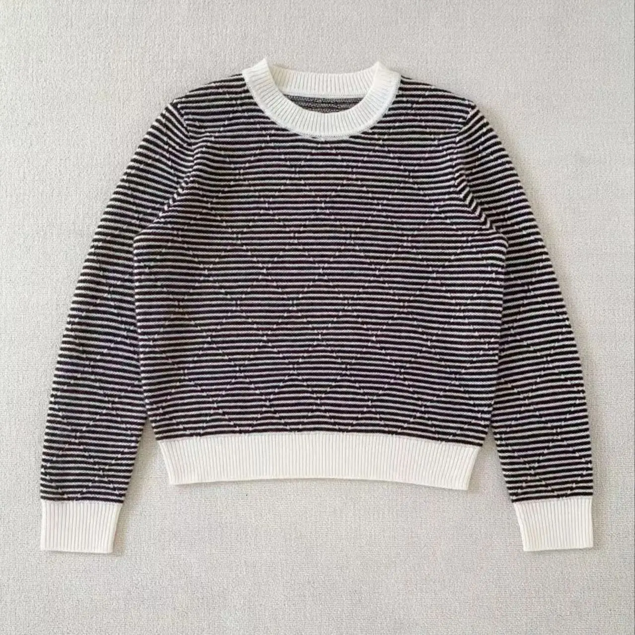 

Autumn-winter high quality casual striped wool pullover