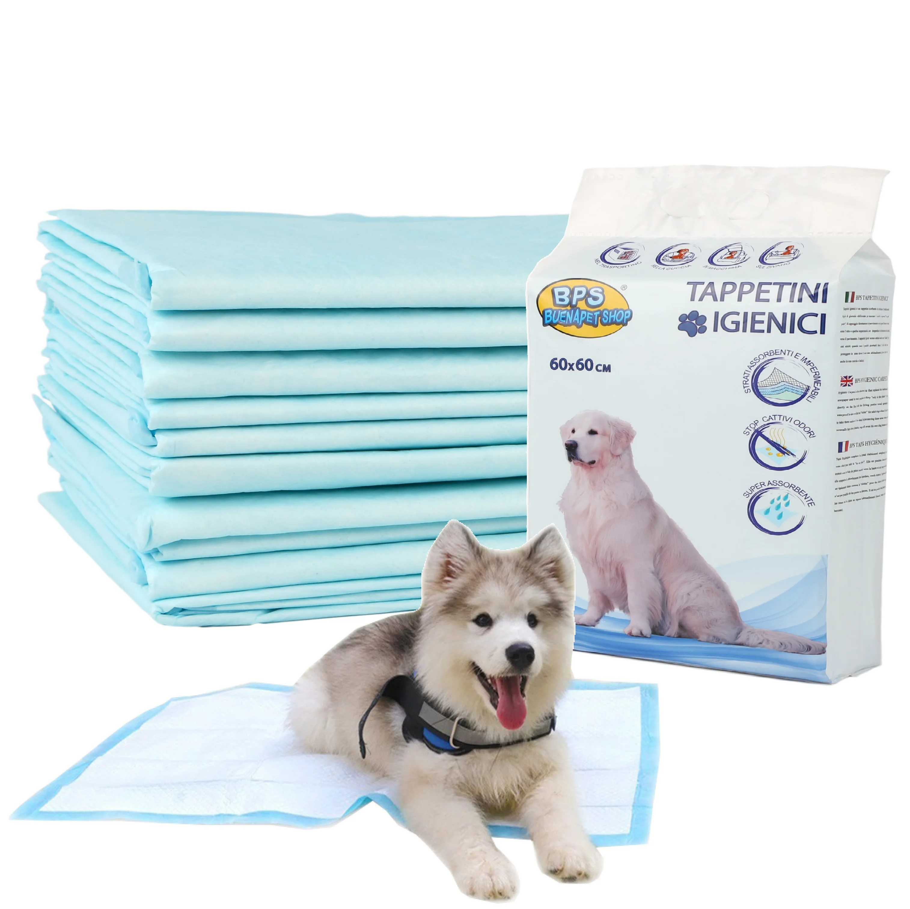 TAPPETINI IGIENICI PER CANI 60x60cm 100PEZZI TAPPETINI ASSORBENTI CON ANTIODORE