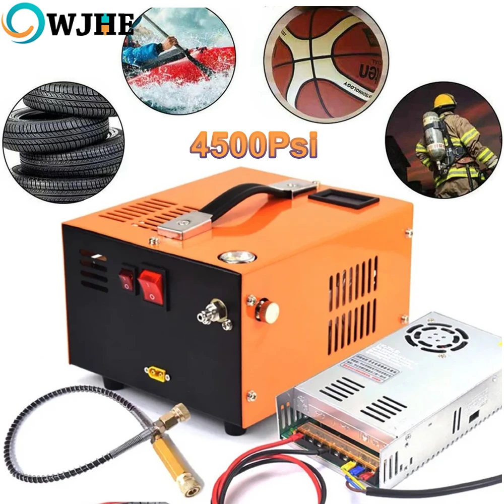OWJHE 12V 4500 Psi 300 Bar 30mpa Hogedruk Luchtcompressorpomp Met 220V Transformator Hogedruk Inflator - afbeelding 2