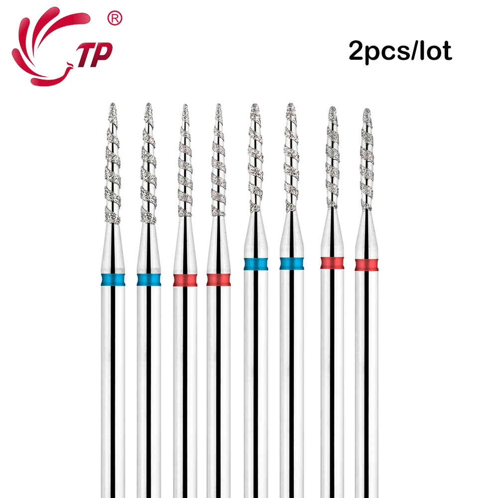 Tp 2 Stuks Tornado Vlam Nagel Boor Diamantsnijders Voor Manicure Cuticula Schoon Braam Diamant Molen Nagels Accessoires Gereedschap