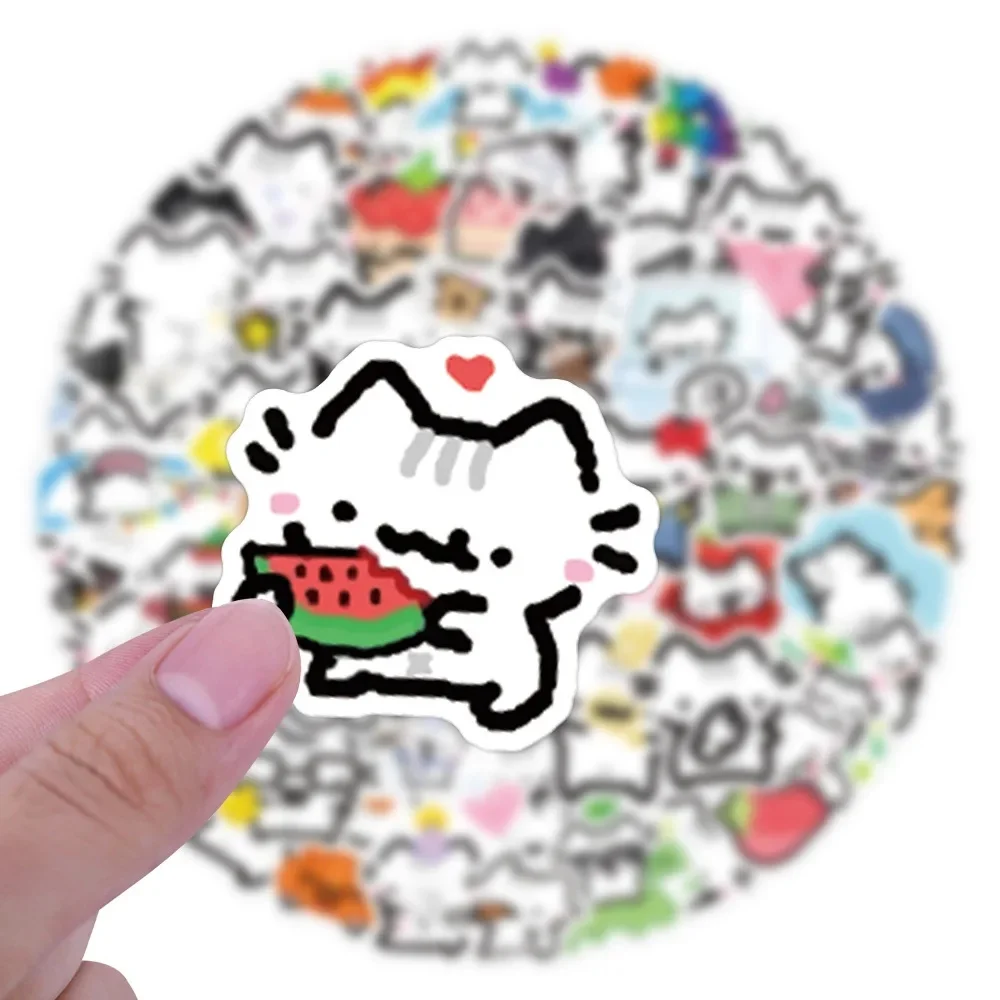AliExpress FANLU 10/90PCS Cute Cat Stickers Line Kitten Cartoon Decals Animal Meme Decoration Laptop Guitar Car Bike Skateboard Graffiti Kids Toy
