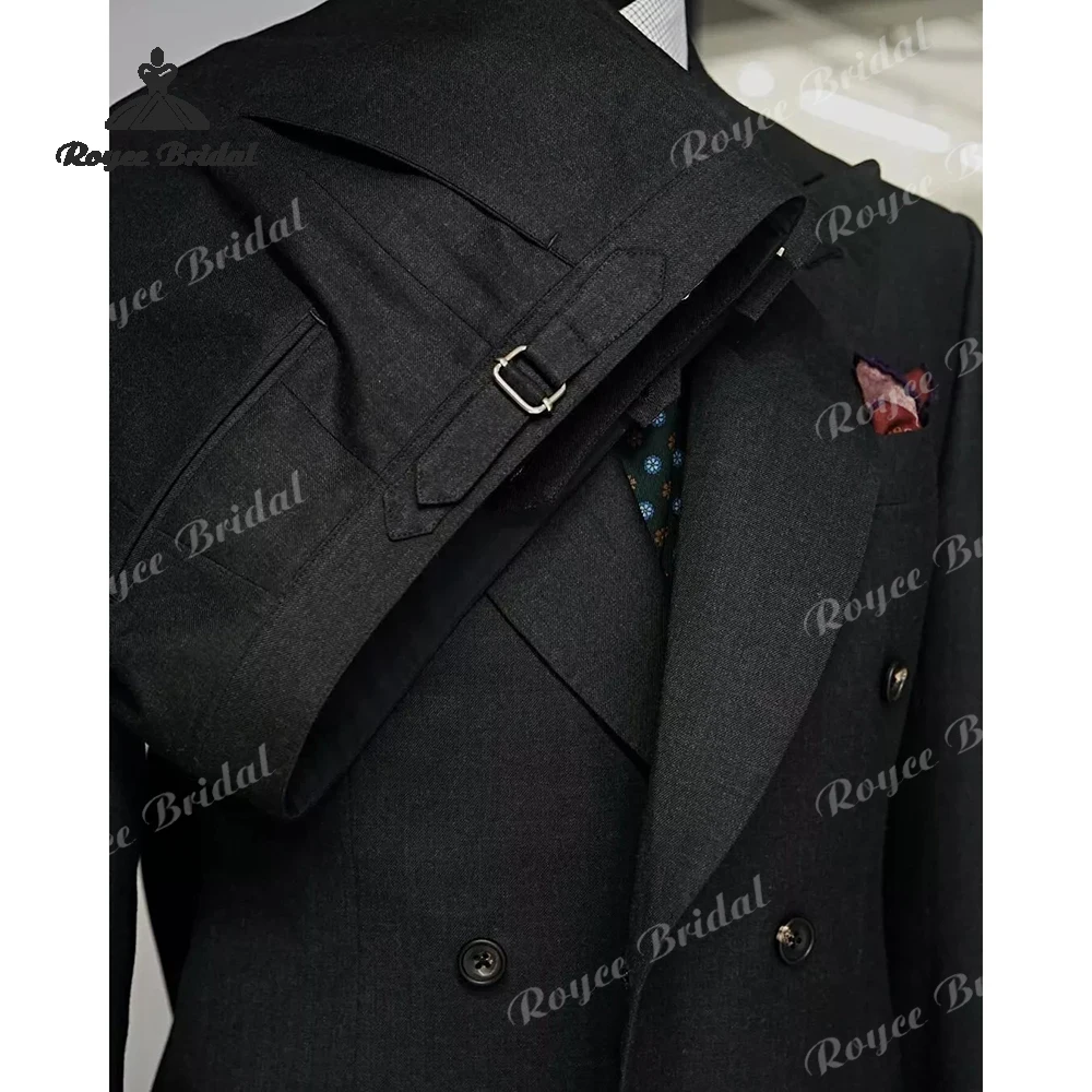 Costume deux pièces à revers pour hommes, Double boutonnage, couleur unie, Slim Fit, costume d'affaires formel, costume de mariage, 2026