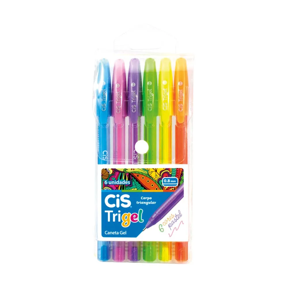 Caneta Gel Trigel 6 Cores Para Escritório E Escola Ferramentas De Escrita De Qualidade