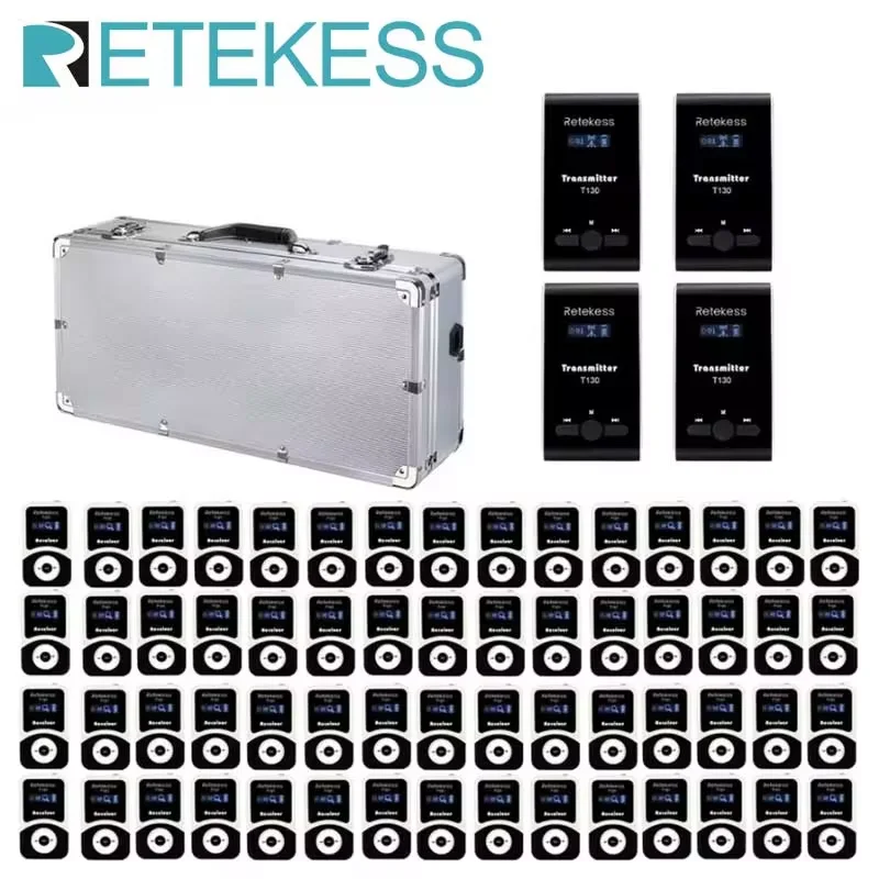 Retekess T130 Tour Guide Wireless System Audio Guide Set Whisper Systems For Excursion Church Translation Training Conference