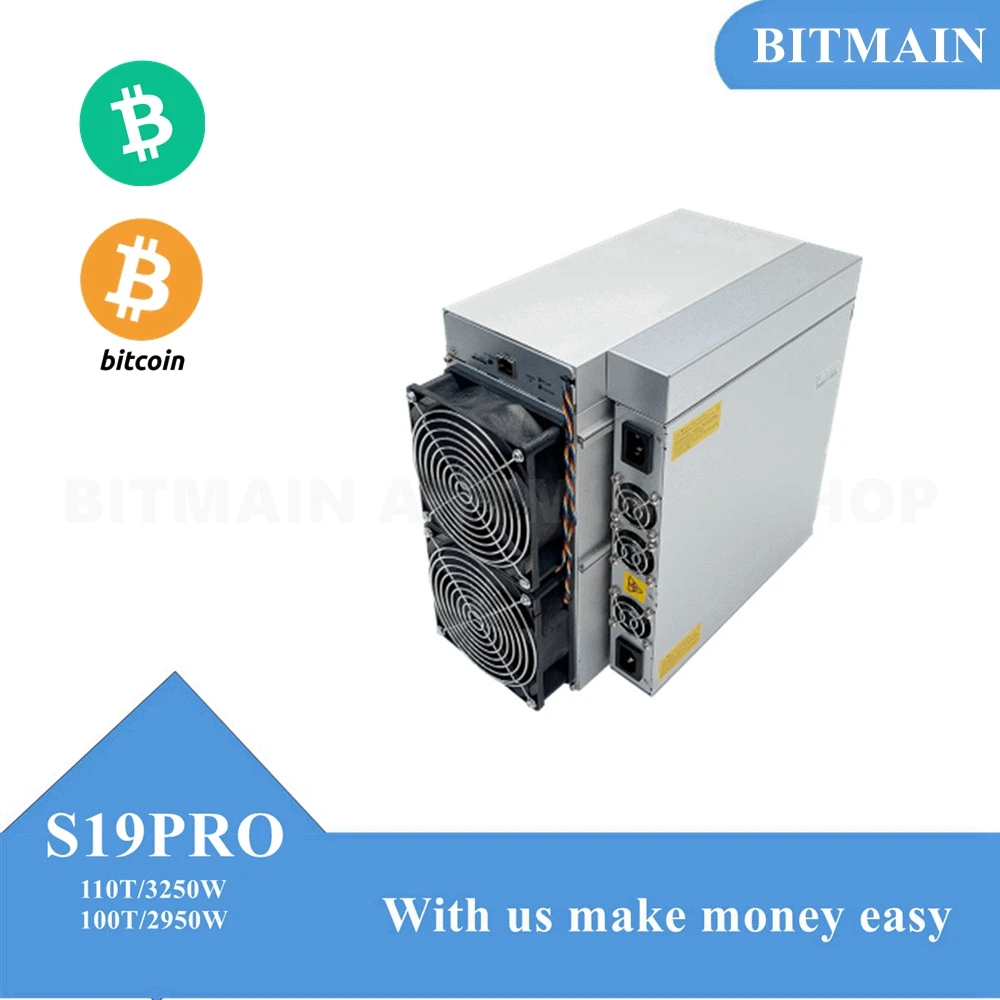 Le plus rentable Antminer S19 Pro 110TH/S 100TH/S 96TH/S Bitcoin Miner S19Pro avec alimentation Bitmain Mining SHA-256