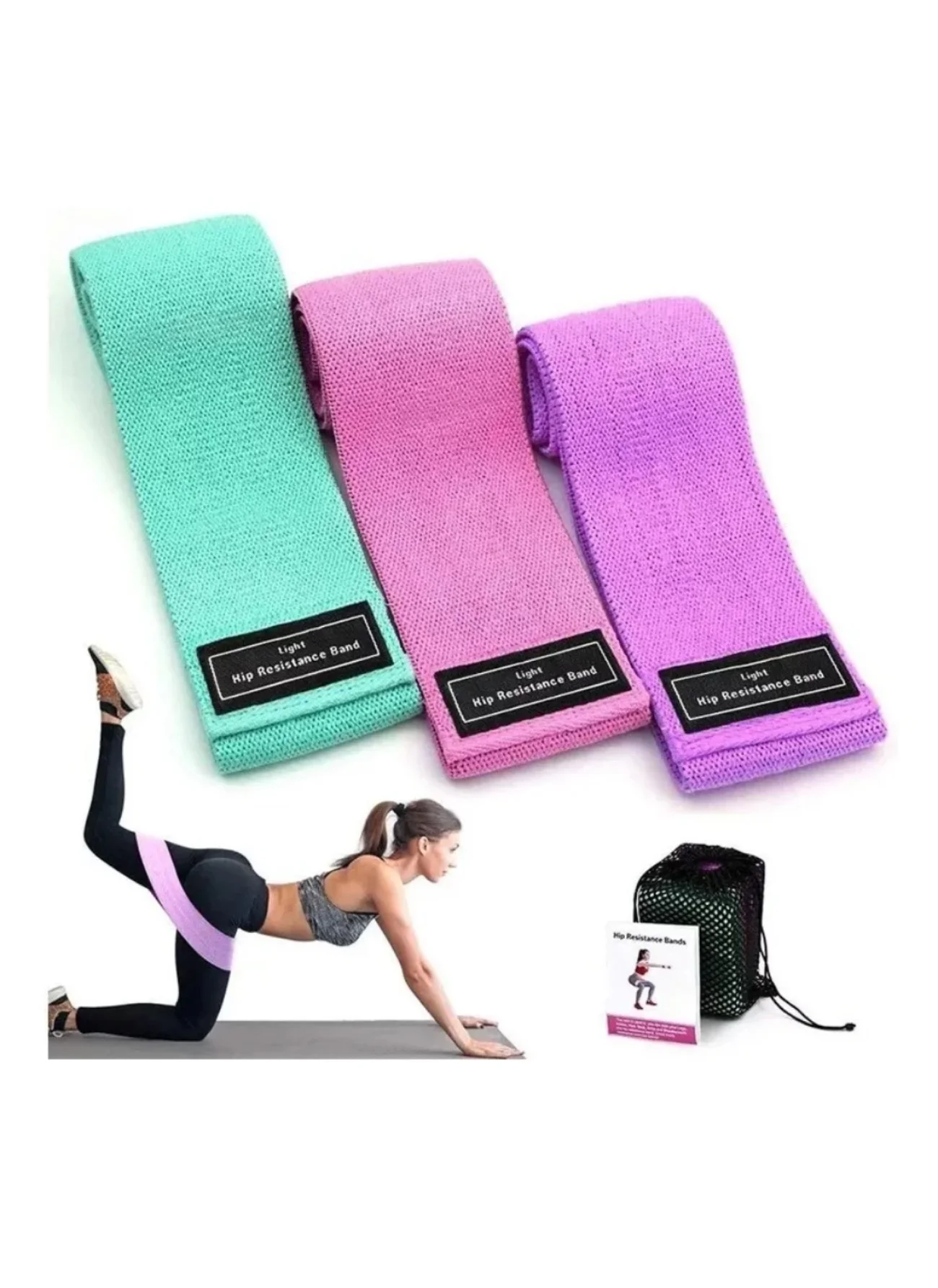 kit 3 Faixas Elástica de Resistência para yoga Pilates Treino Academia- Entrega Rapido
