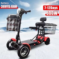 Handicapped Foldable Electric Scooter Adult Dual Motor 4 Wheels Folding Electric Wheelchair Scooter for Elderly People