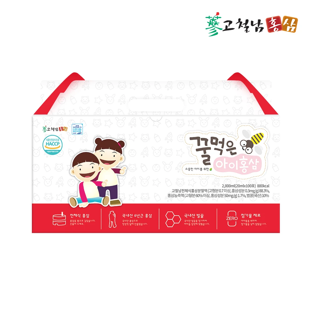 Children's whole-style Honeyed Red ginseng liquid for Kid 20ml 100ea 6 years Korean red ginseng stick 20g * 100p in box