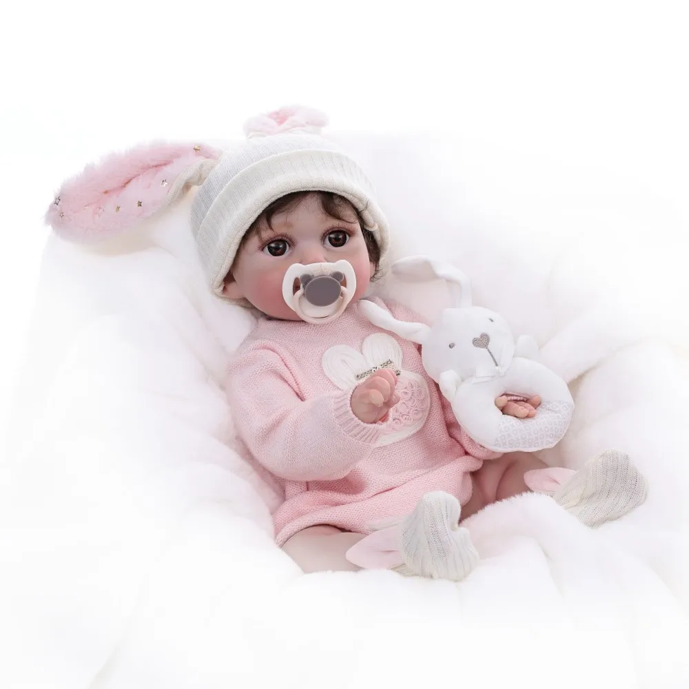

Cloveray 20 inch New Realistic Reborn Baby Doll Super Cute Soft Vinyl Doll Full Body Vinyl Handmade Original Toy For Kid Gift