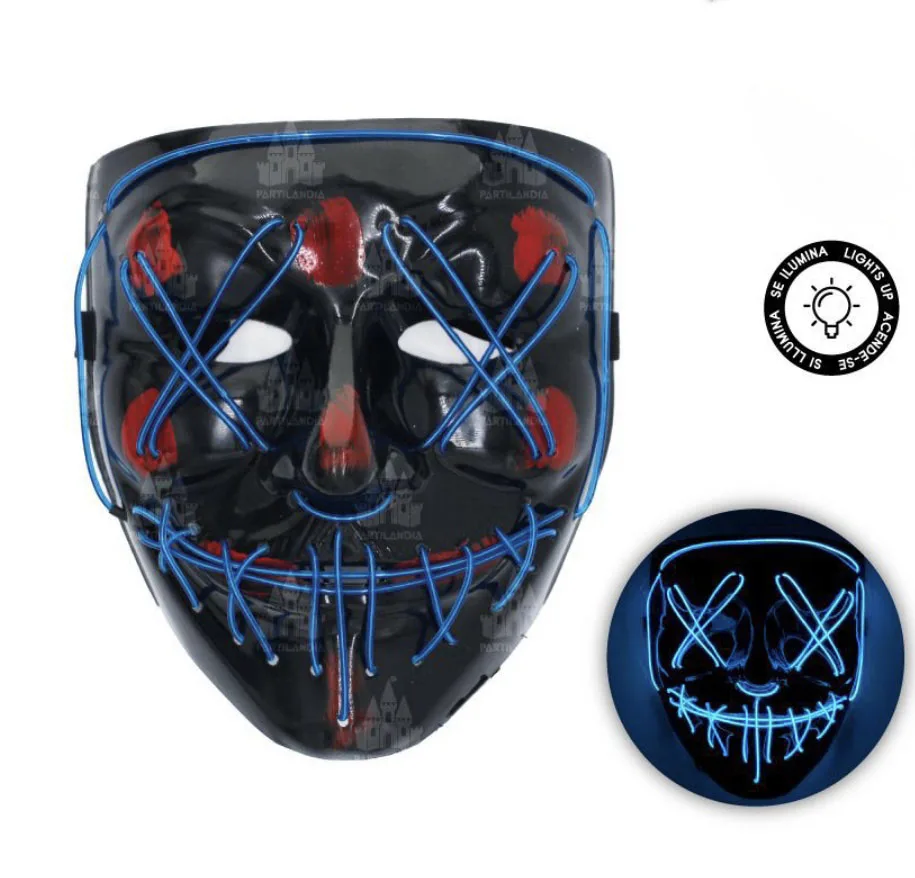 LED mask carnival mask Halloween Purge 3 modes lighting glow in the dark LED Purge mask for Cosplay carnival party