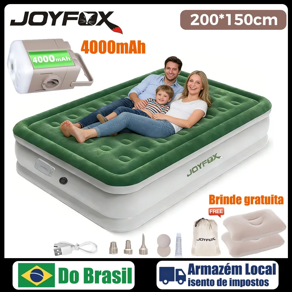 Colchón Inflable Joyfox para Camping, Colchón Inflable para Parejas, Queen/King, Automático con Batería, Colchón de Aire para Glamping, 2/3 Personas