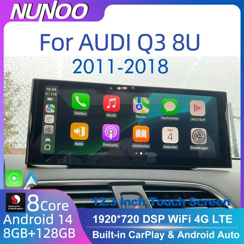 Android 14 autoradio pour Audi Q3 8U 2011-2018 GPS voiture jouer Auto lecteur multimédia Navigation Auto stéréo DSP WIFI