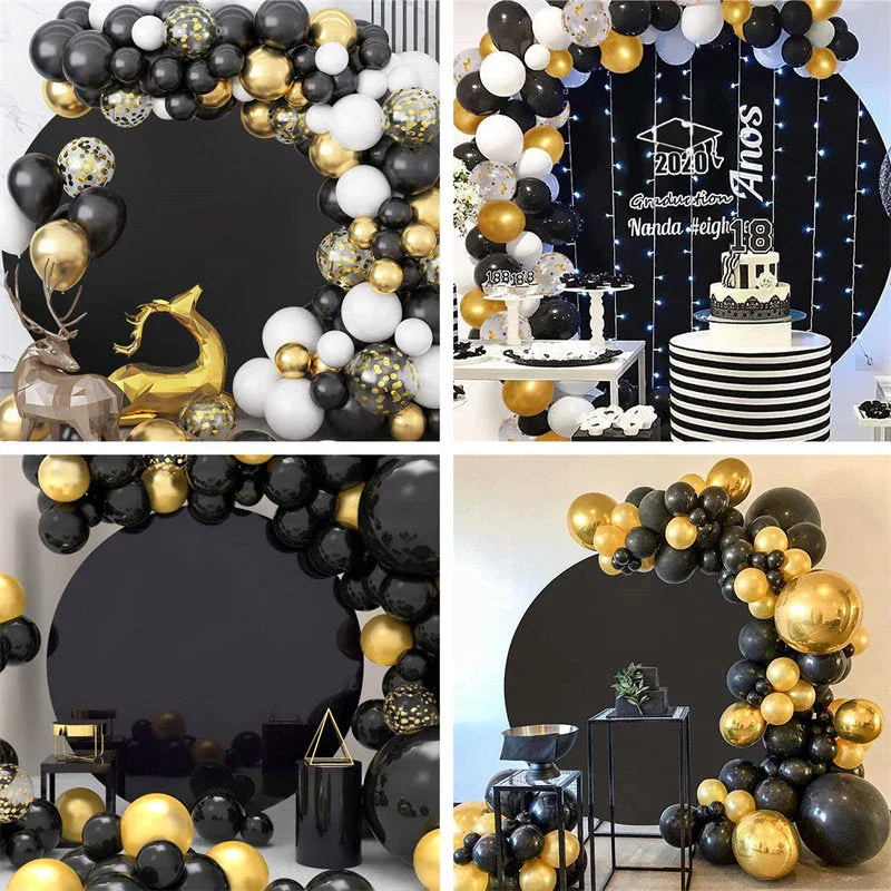 Monocromático Rodada Fotografia Backdrop, Photo Background para recém-nascido Baby Shower, Birthday Party, Casamento, Azul, Rosa, Preto, Branco