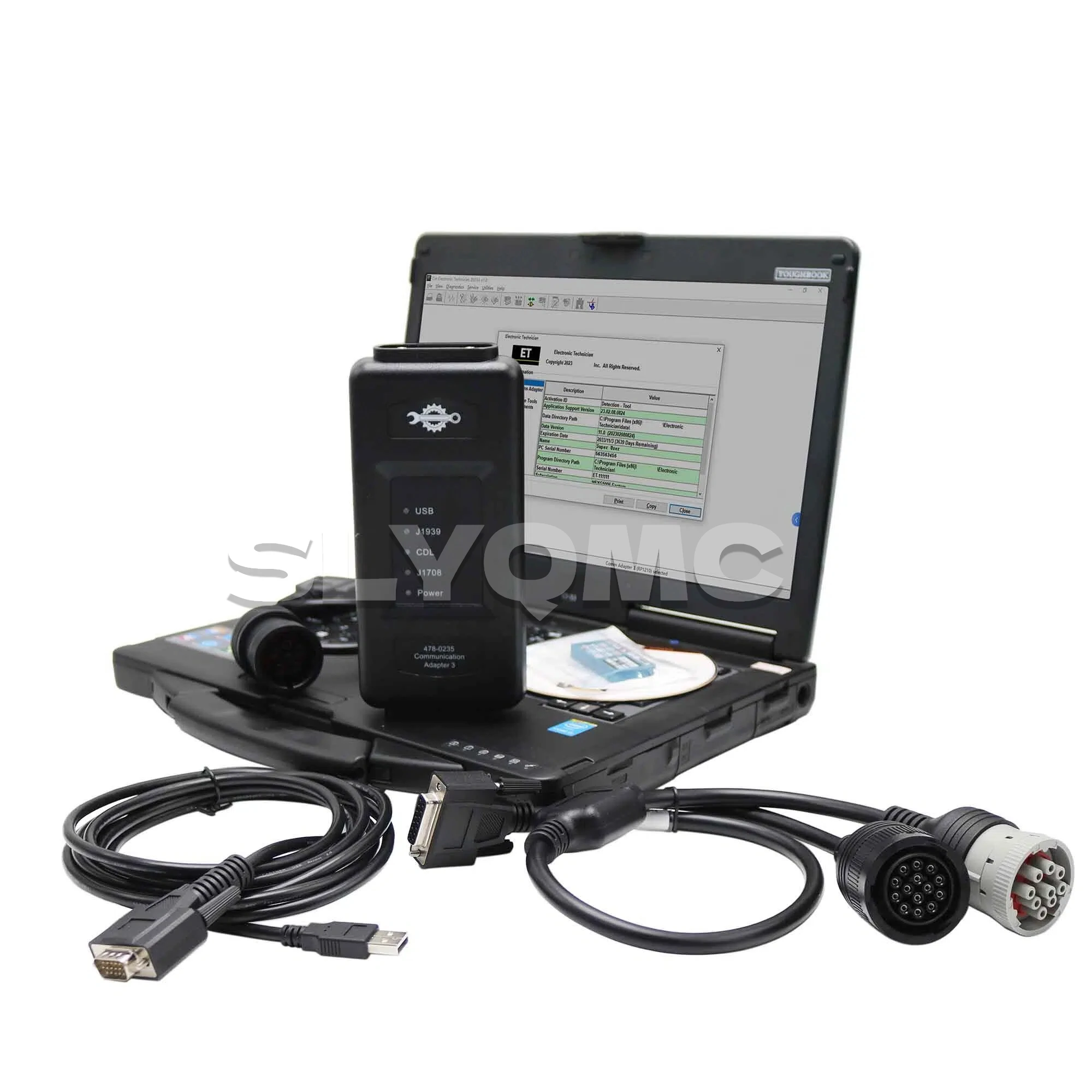 Heavy Duty Truck Excavator Diagnostic Tool ET4 Adapter Full Set With Preloaded cf53Laptop