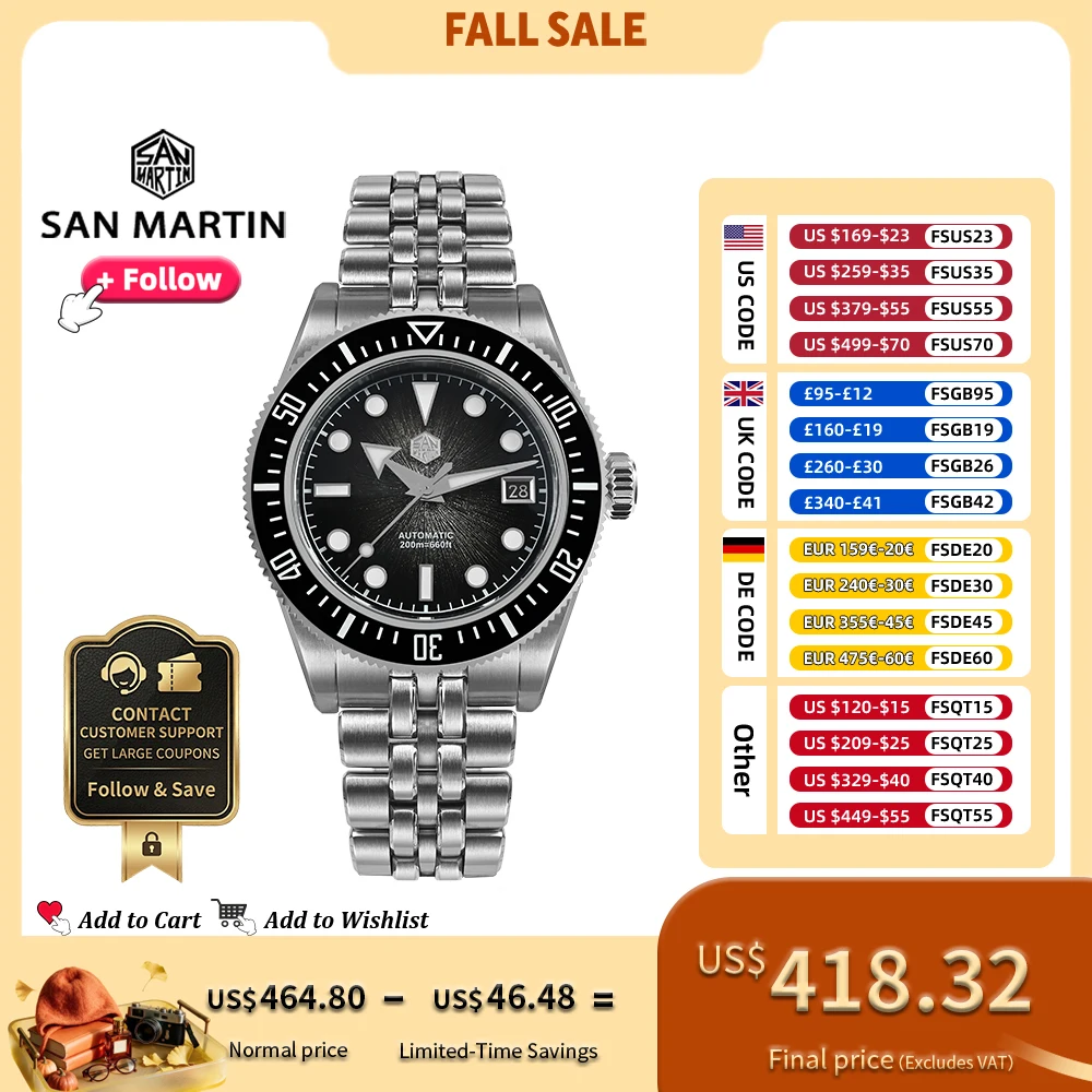 San Martin 37.5-40mm Original Design Luxury Couple Watch Miyota 9015 Automatic Mechanical Men Diver Watches Waterproof SN0148