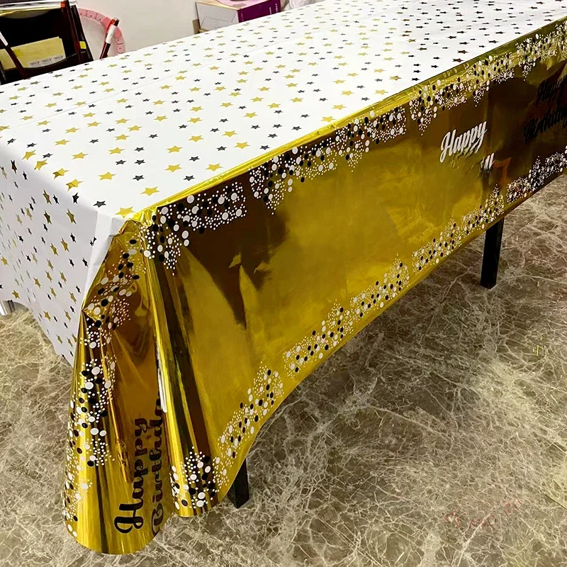 54 × 72 pouces joyeux anniversaire décor lettre imprimée nappe décoration dessin scène disposition mariage célébration Parti Table Suppl