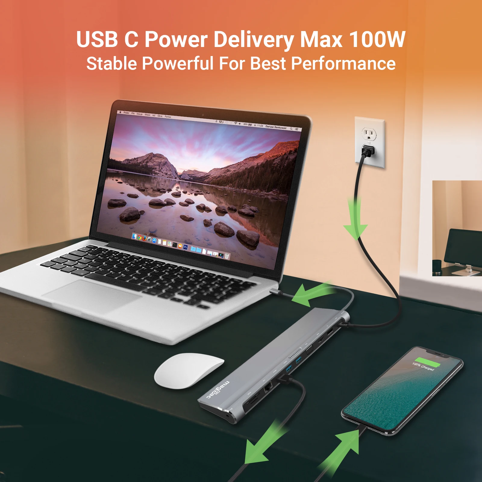 Imagem -02 - Dock Station Usb tipo c Multi-portas Telas Diferentes Displayport Hdmi Gigabit Ethernet Vga Hub Usb3.0 para Laptops